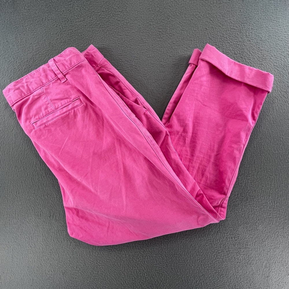 Gap Women Girlfriend Chino Pants Pink Cotton Blend Size 12 Palm Springs Pink